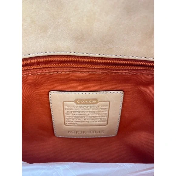 Coach Hampton Signature Tan Khaki 6091 Shoulder Handbag Purse - Picture 4 of 11